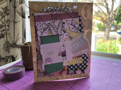 Card with altered paper clip embellishment