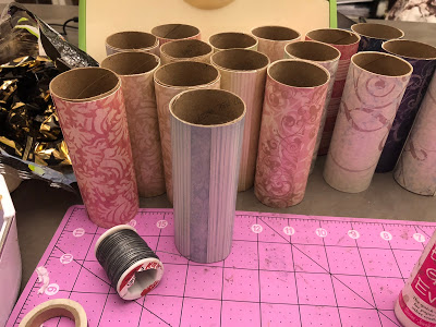 Rolls covered with paper